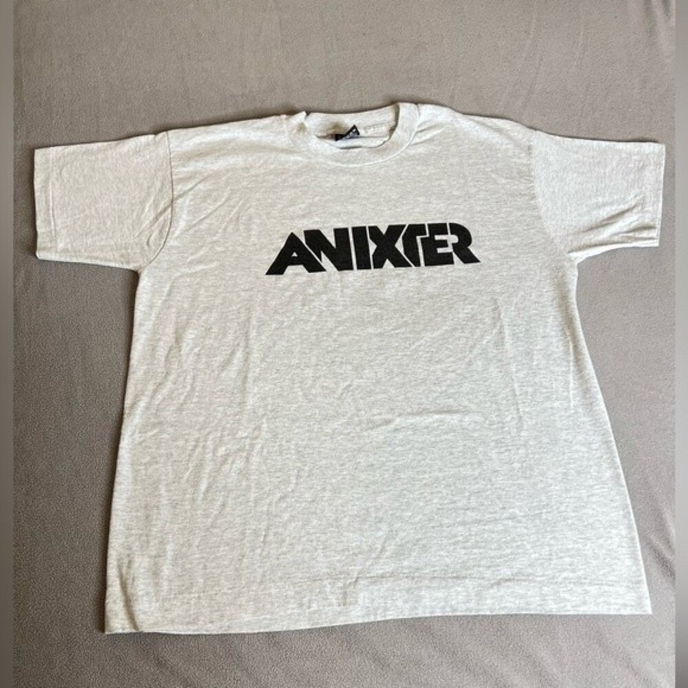 Vintage Anixter  T shirt Size L made in USA Best Fruit of the Loom